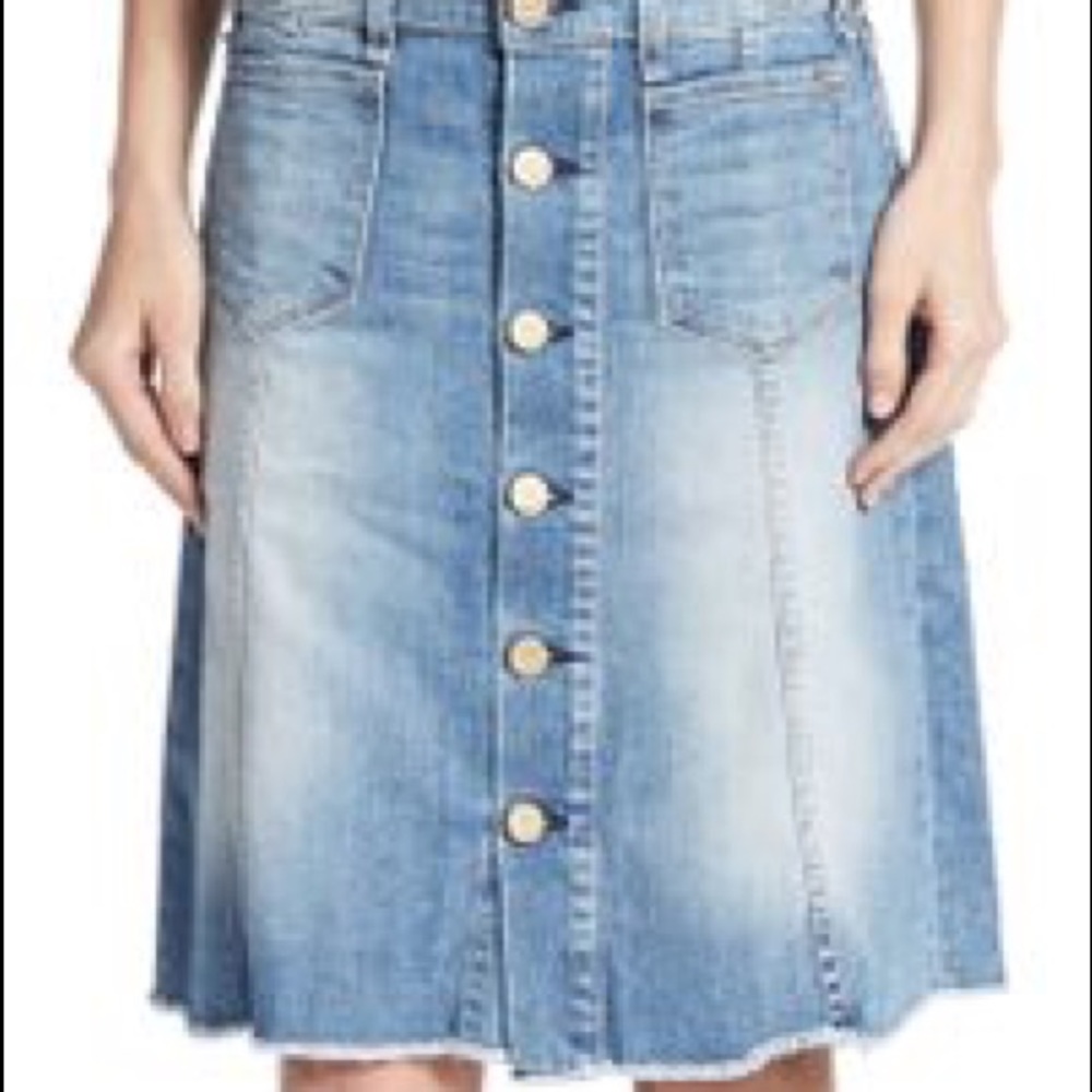 RARE 🍀 McGuire Denim Columbier button-front skirt